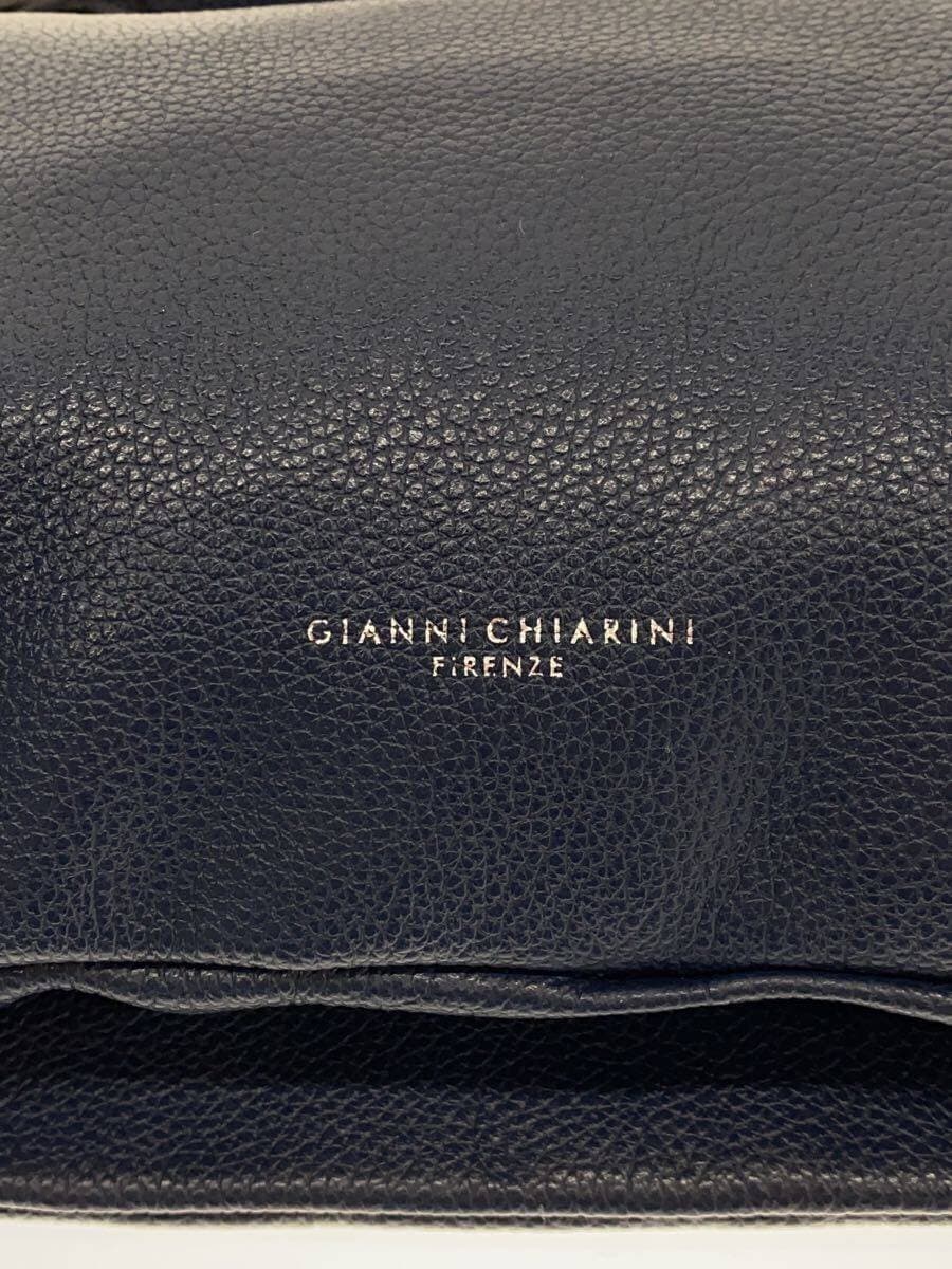 GIANNI CHIARINI Shoulder Bag Leather NVY Solid 5