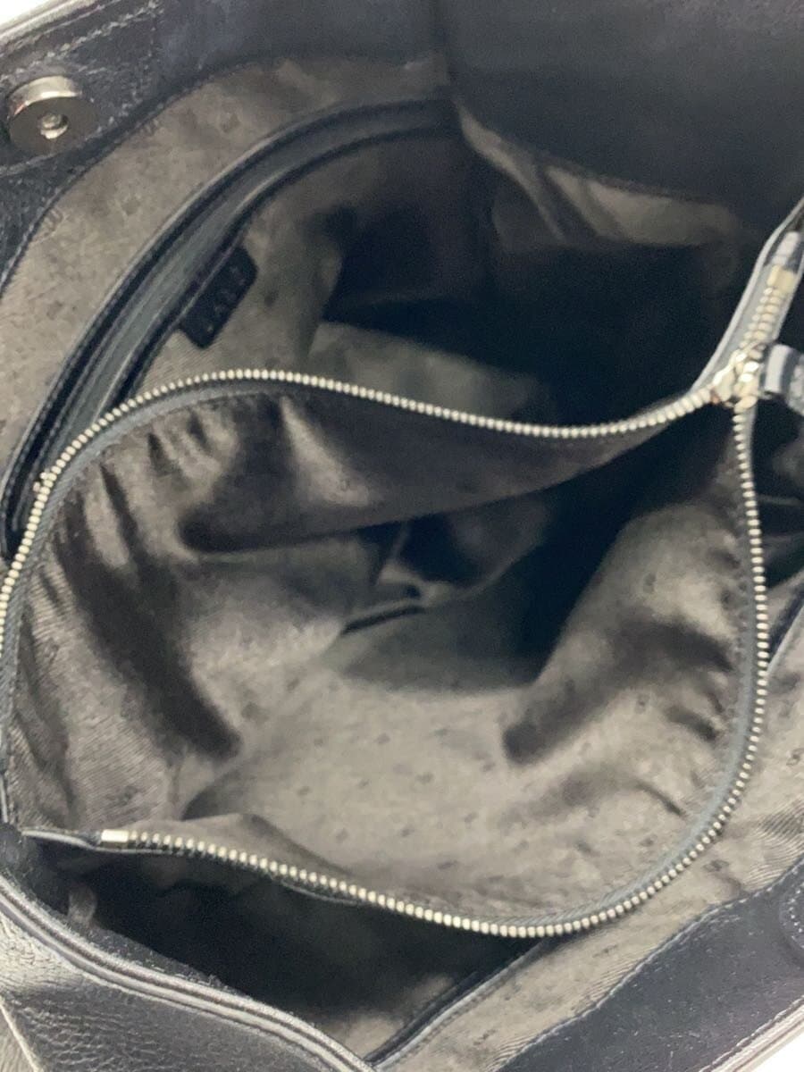 Daks Chain Tote Bag Leather BLK 6