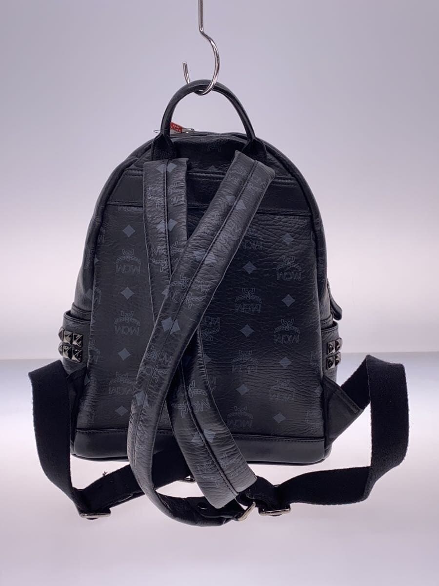 MCM Stark Side Studs Visetos Backpack PVC BLK 3