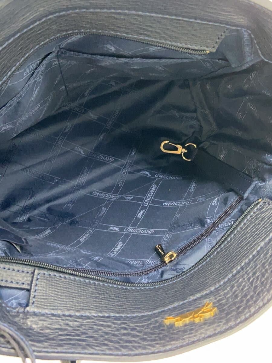 LONGCHAMP Handbag Leather NVY Solid 1294843606 6