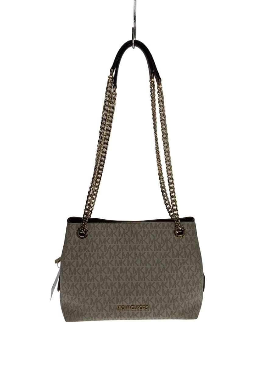 MICHAEL KORSJET SET MD CHAIN MESSENGER MK Signature PVC WHT All Over Pattern 35S9GTTM2B