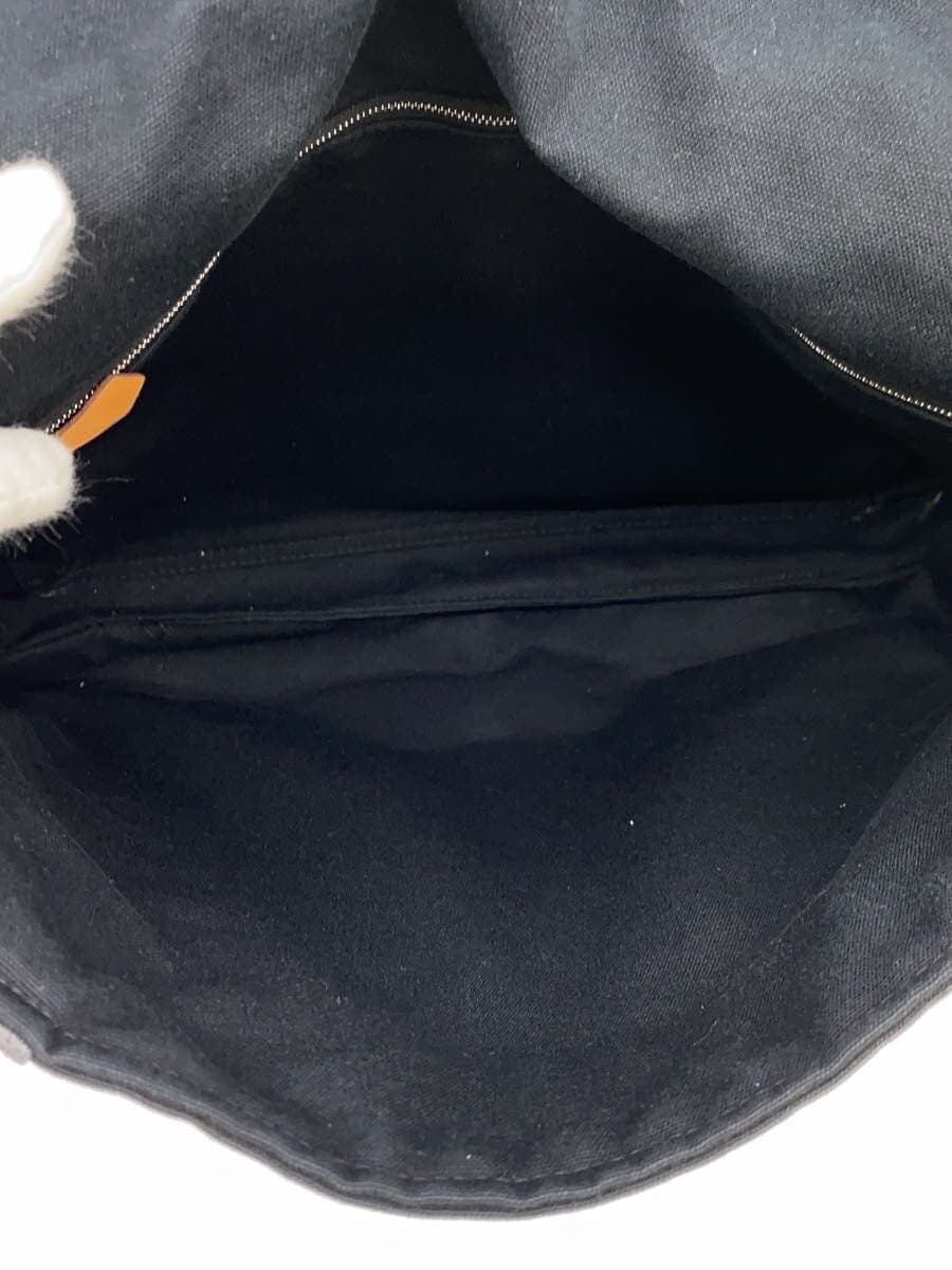 HERMES Fourre-Tout Basas MN Shoulder Bag Canvas BLK Solid 6