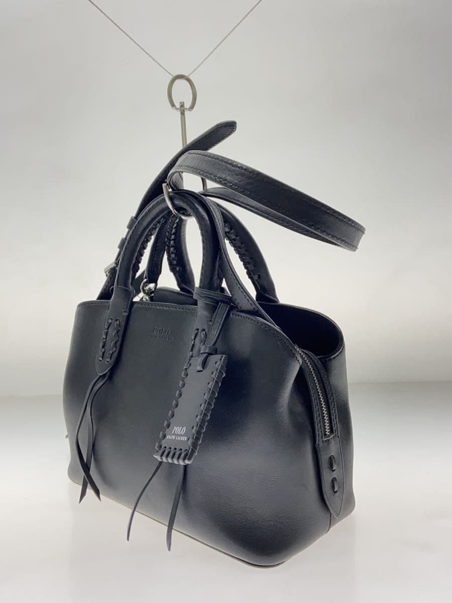 POLO RALPH LAUREN 2-Way Handbag Leather Black 2