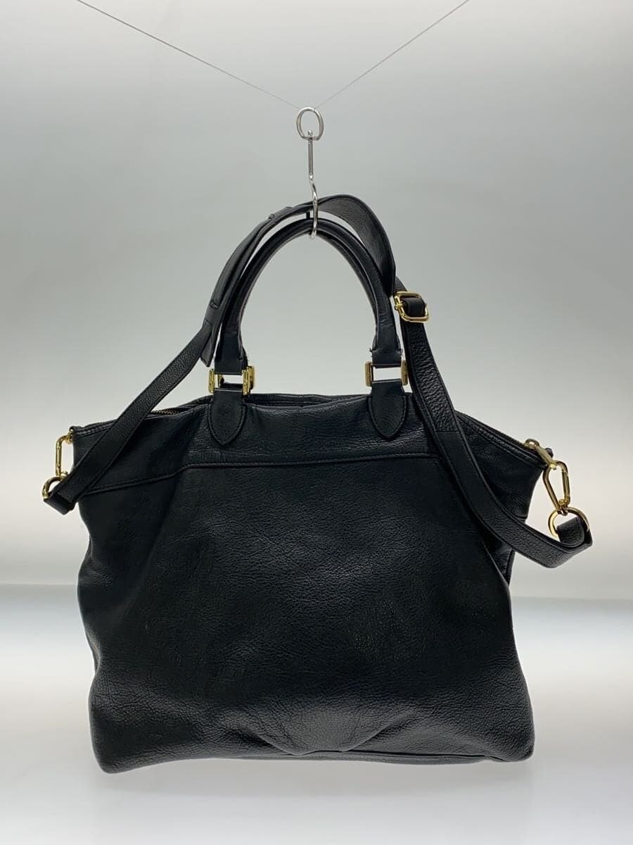 TORY BURCH 2WAY Shoulder Bag Leather BLK Solid Color 3