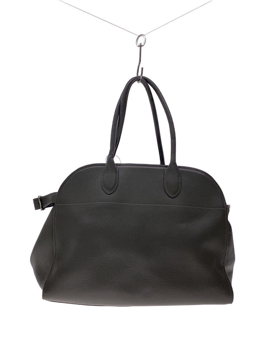 JISTORY Handbag Leather Gray Solid Color
