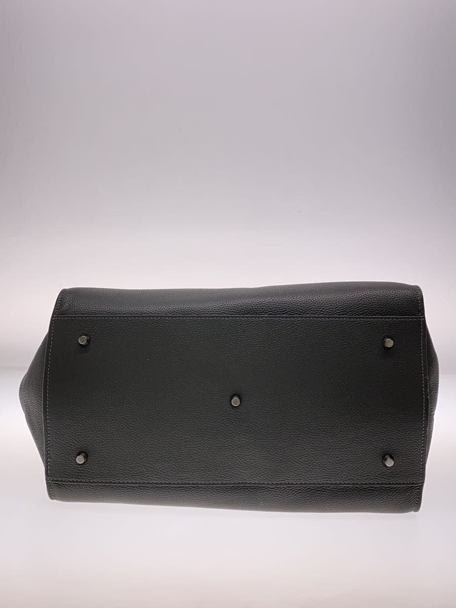 JISTORY Handbag Leather Gray Solid Color 4