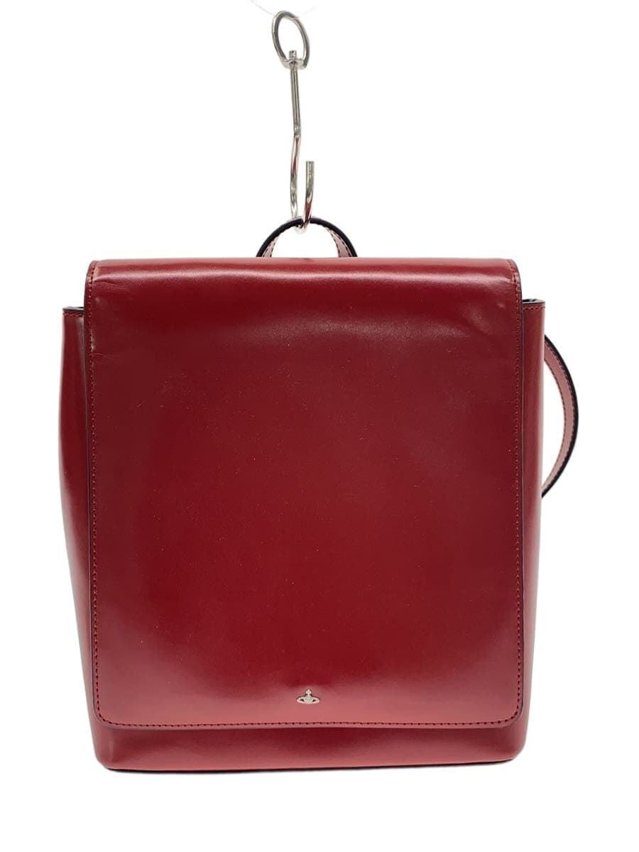 Vivienne Westwood SIMPLE TINY ORB Backpack Leather RED Plain