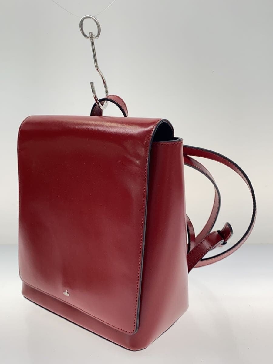 Vivienne Westwood SIMPLE TINY ORB Backpack Leather RED Plain 2