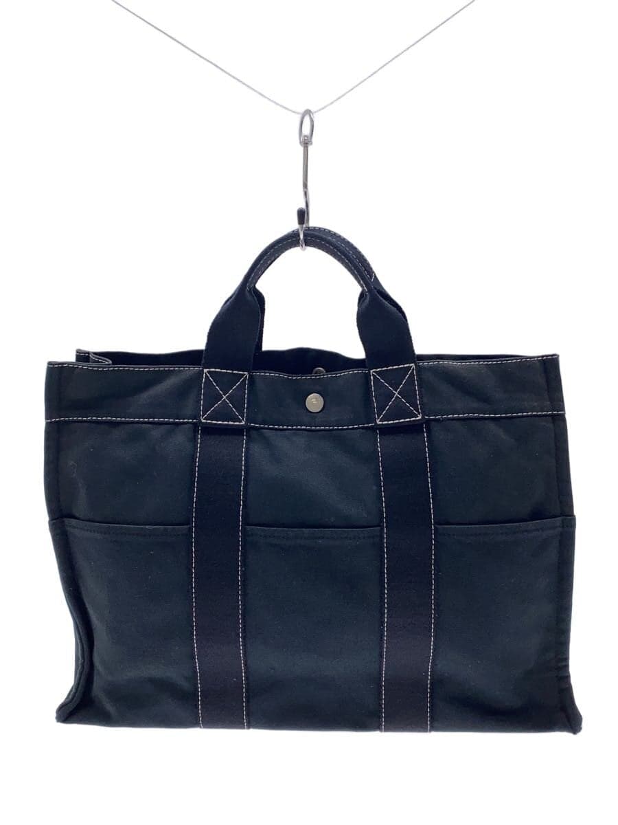 HERMES Tote Bag Canvas BLK