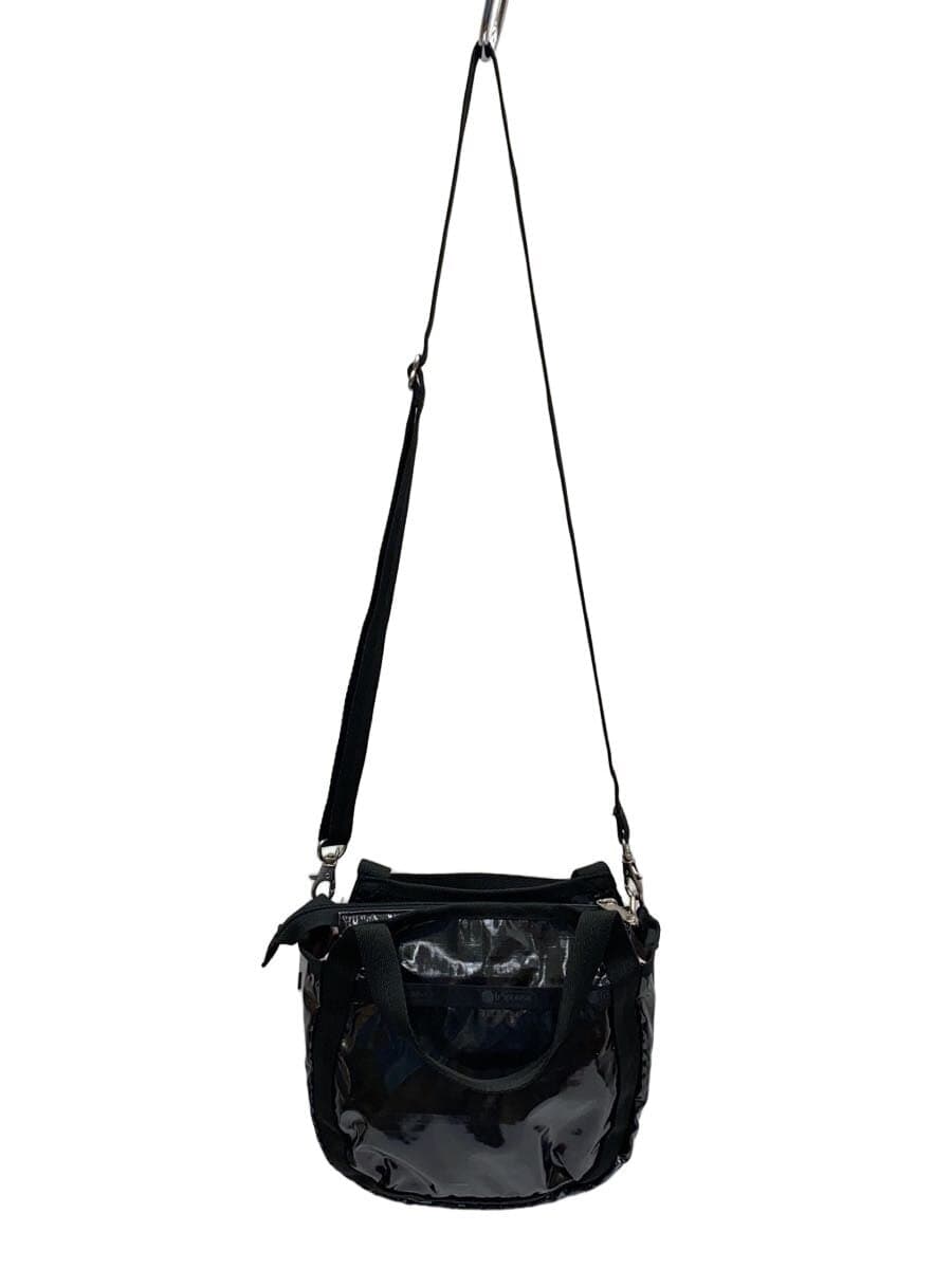 LESPORTSAC Shoulder Bag Patent Leather BLK