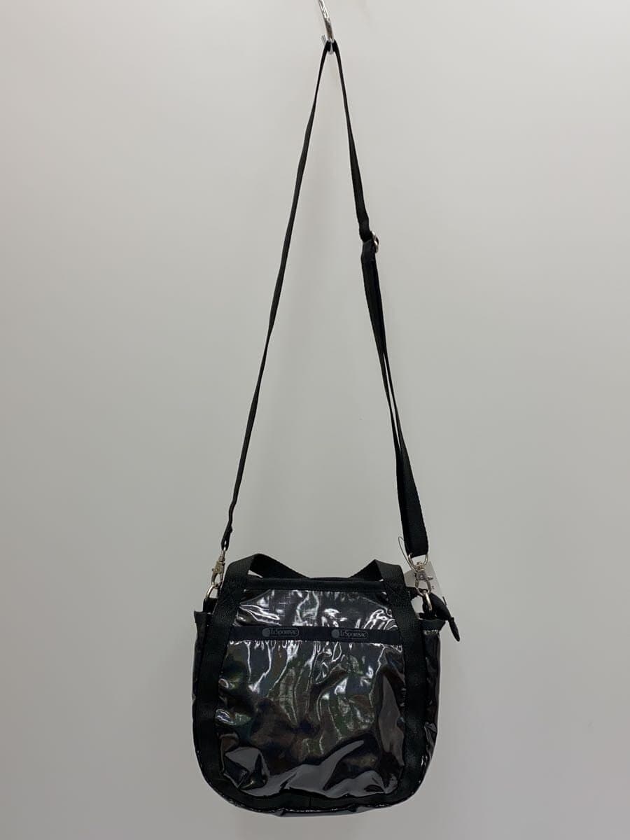 LESPORTSAC Shoulder Bag Patent Leather BLK 3