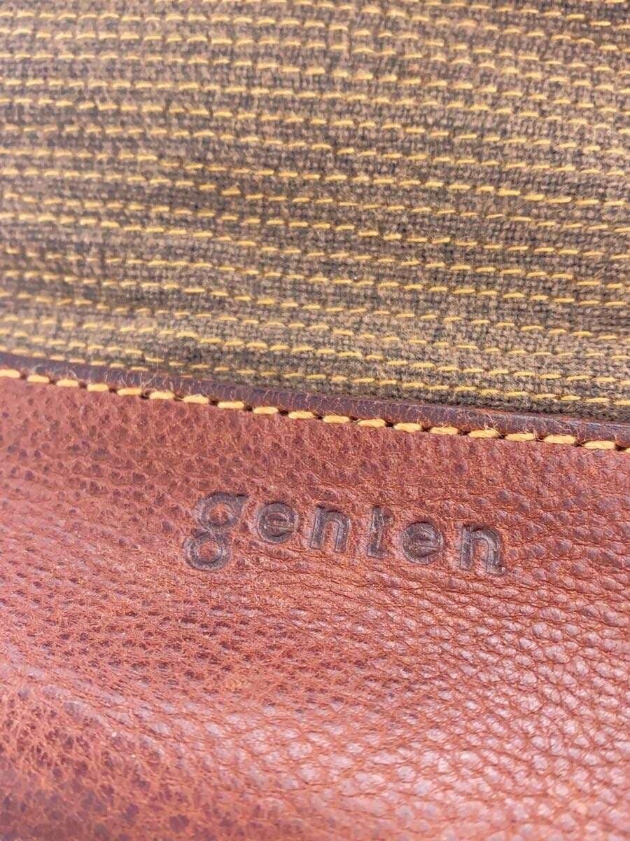 GENTEN Tote Bag Linen KHK Border Stripe 5