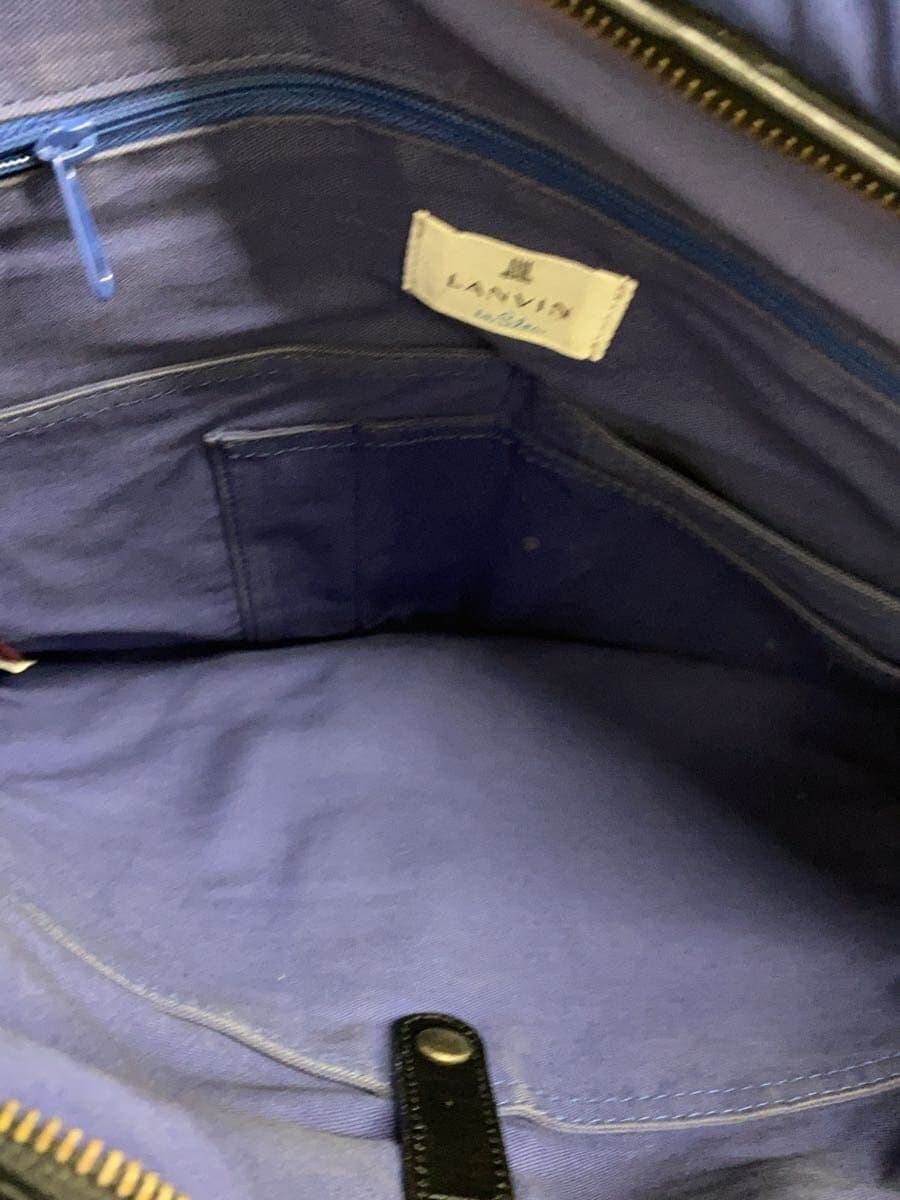 LANVIN en Bleu Tote Bag Nylon BLK Solid 6