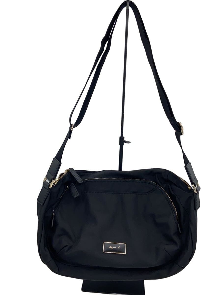 agnes b. Shoulder Bag Nylon BLK Solid FT03-04