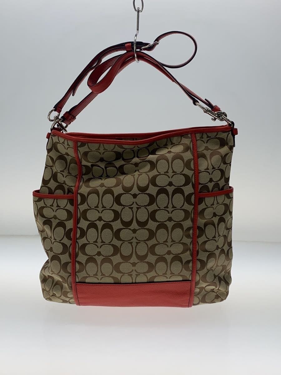 COACH Shoulder Bag_Signature Canvas RED F30341 3