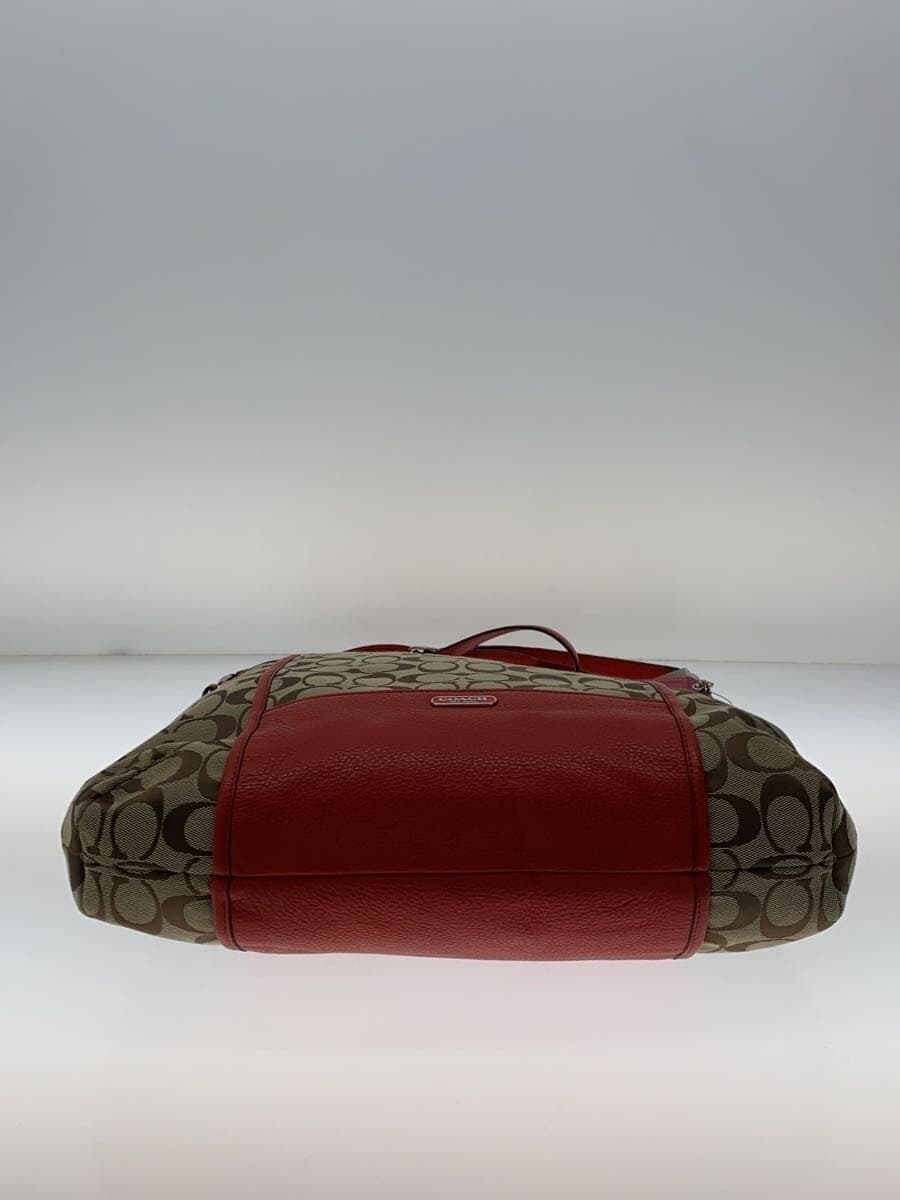 COACH Shoulder Bag_Signature Canvas RED F30341 4