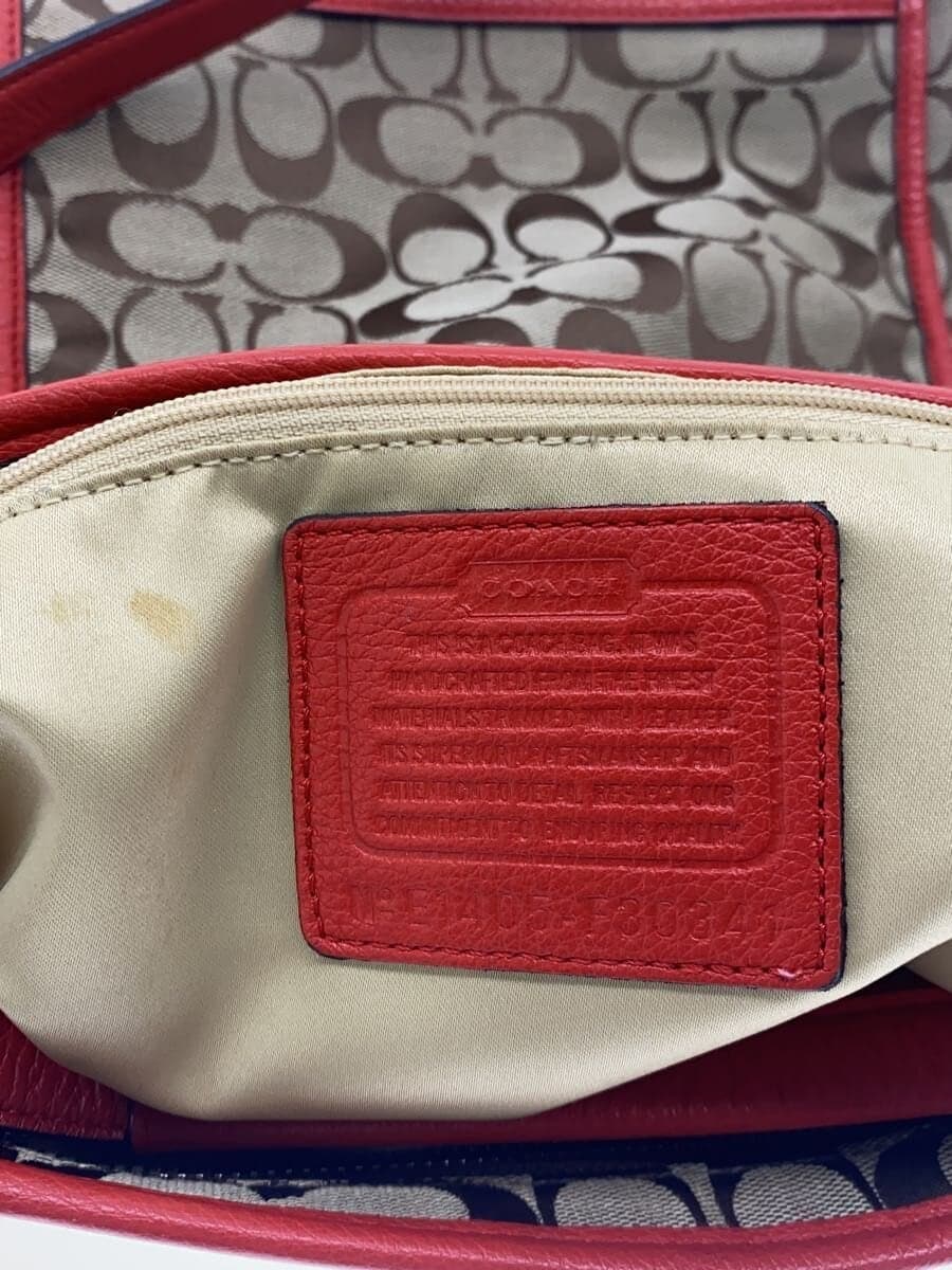 COACH Shoulder Bag_Signature Canvas RED F30341 5