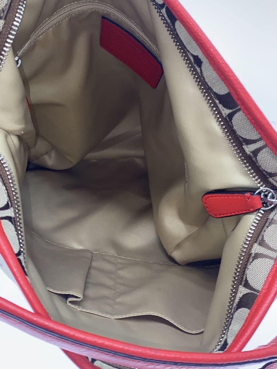 COACH Shoulder Bag_Signature Canvas RED F30341 6