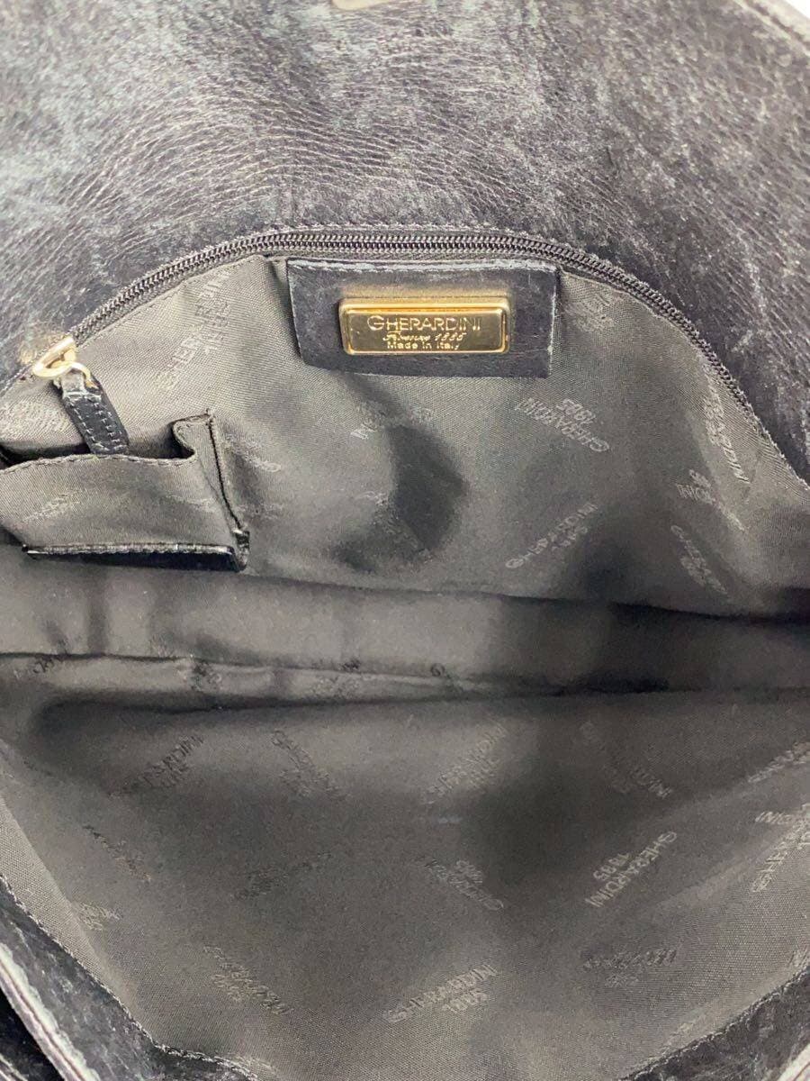 GHERARDINI Handbag Suede BLK Consider Condition 6