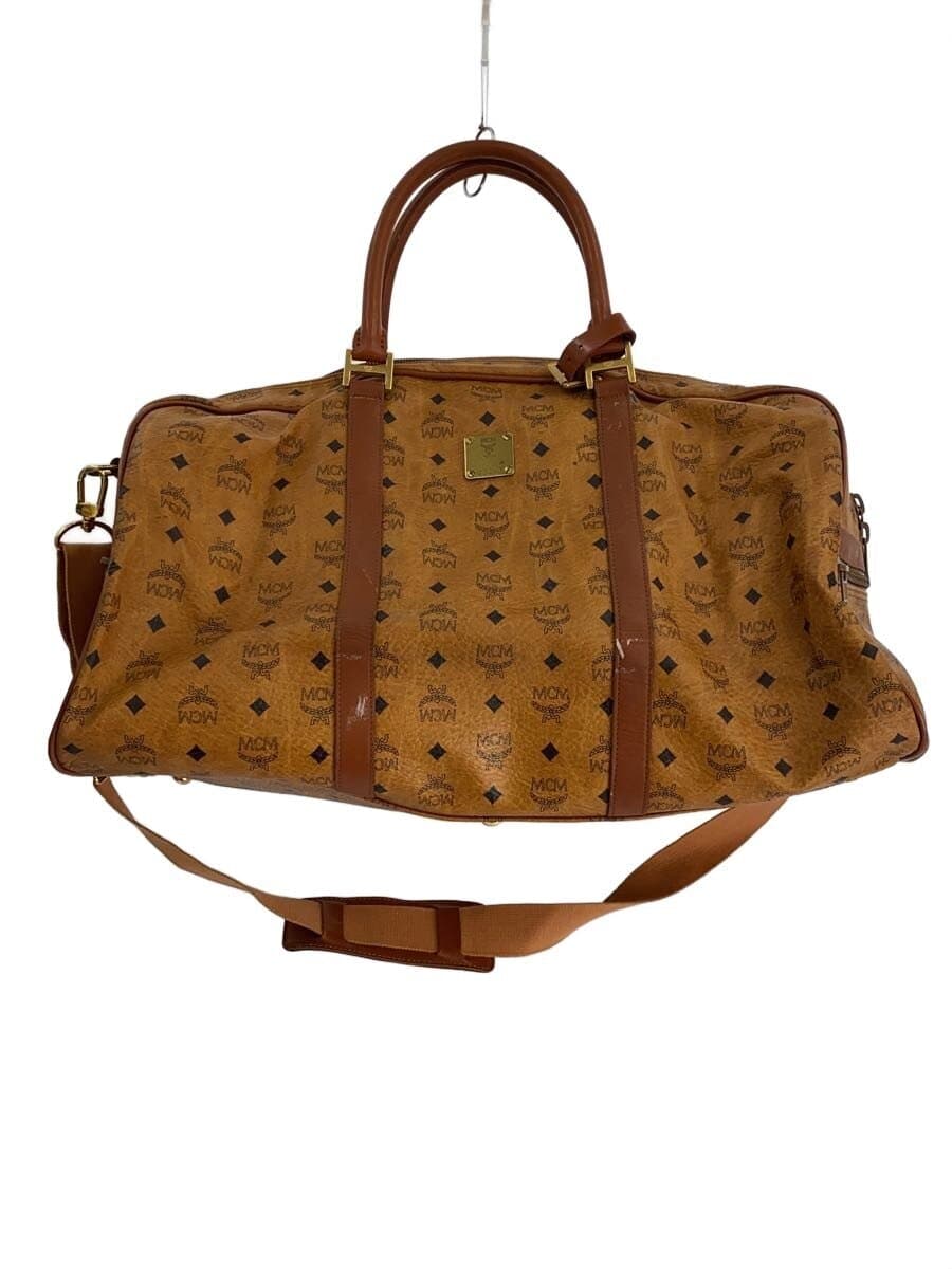 MCM Boston Bag Leather CML All-over Print 3361F Scratches Rust Condition as-is