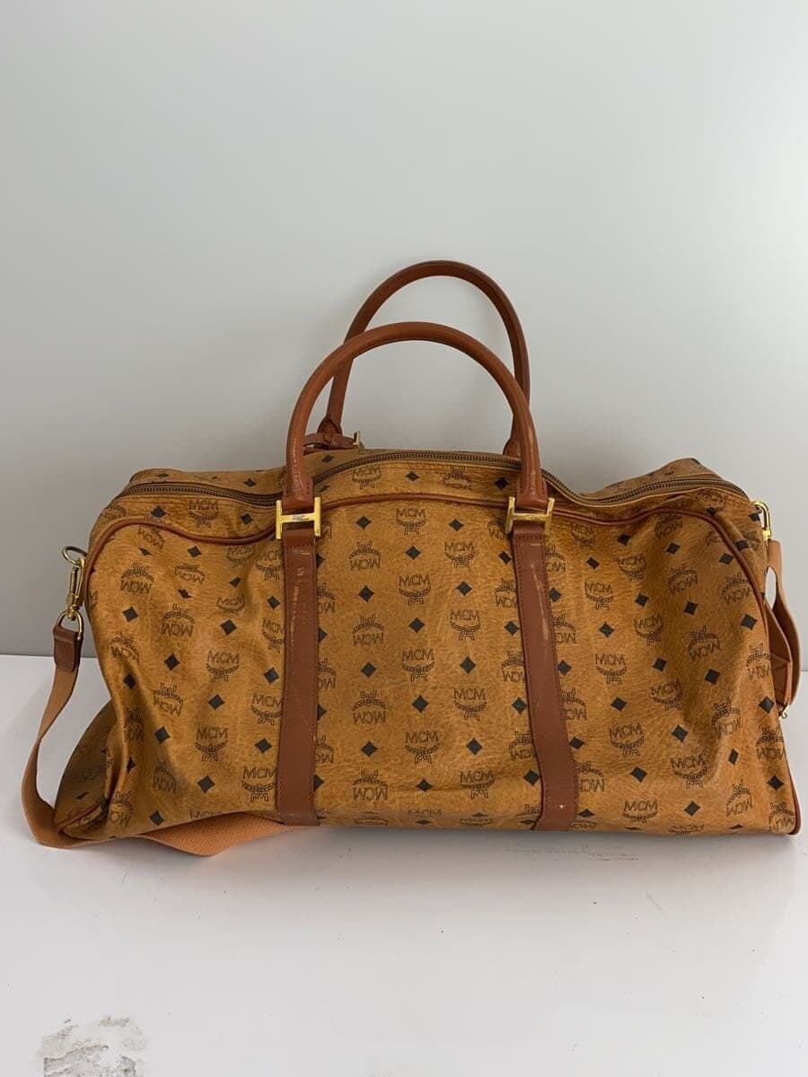 MCM Boston Bag Leather CML All-over Print 3361F Scratches Rust Condition as-is 2
