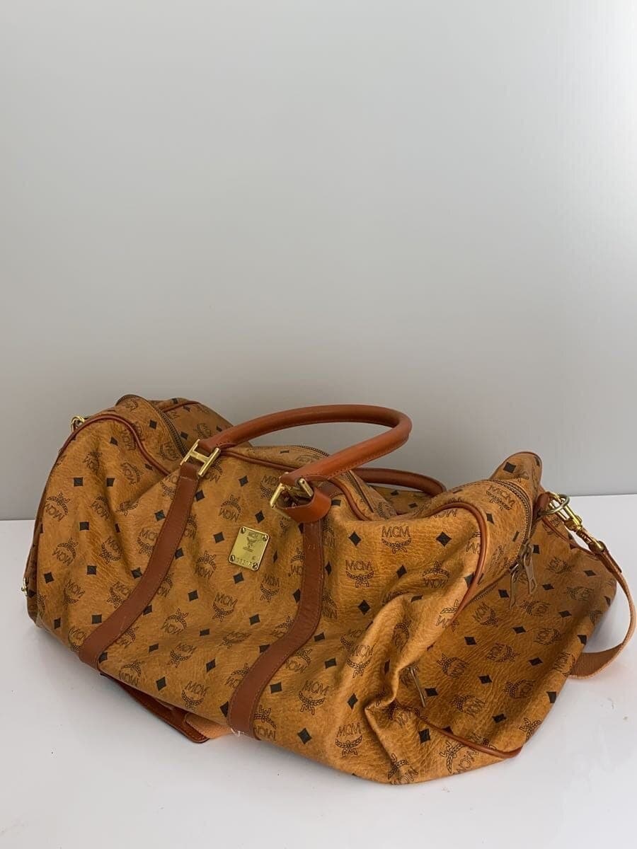 MCM Boston Bag Leather CML All-over Print 3361F Scratches Rust Condition as-is 3