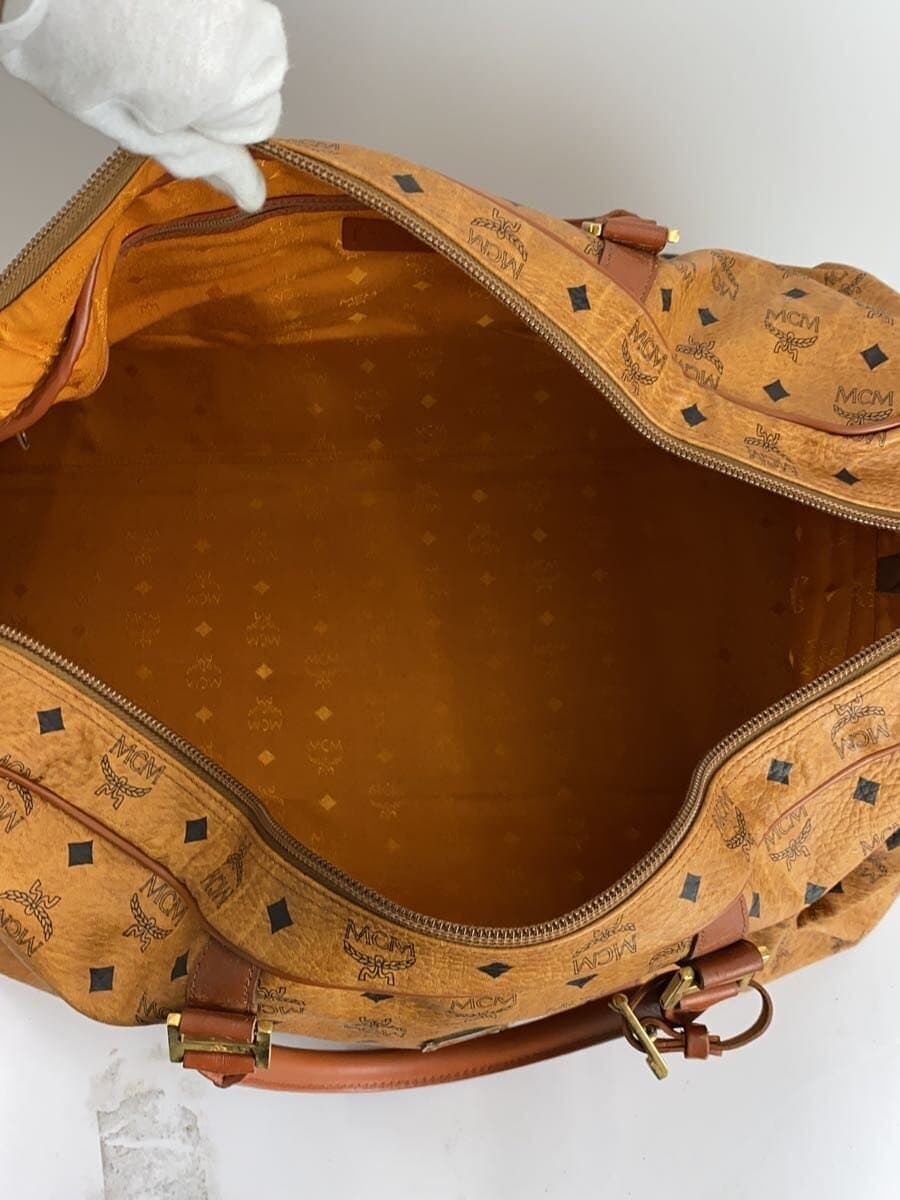 MCM Boston Bag Leather CML All-over Print 3361F Scratches Rust Condition as-is 6