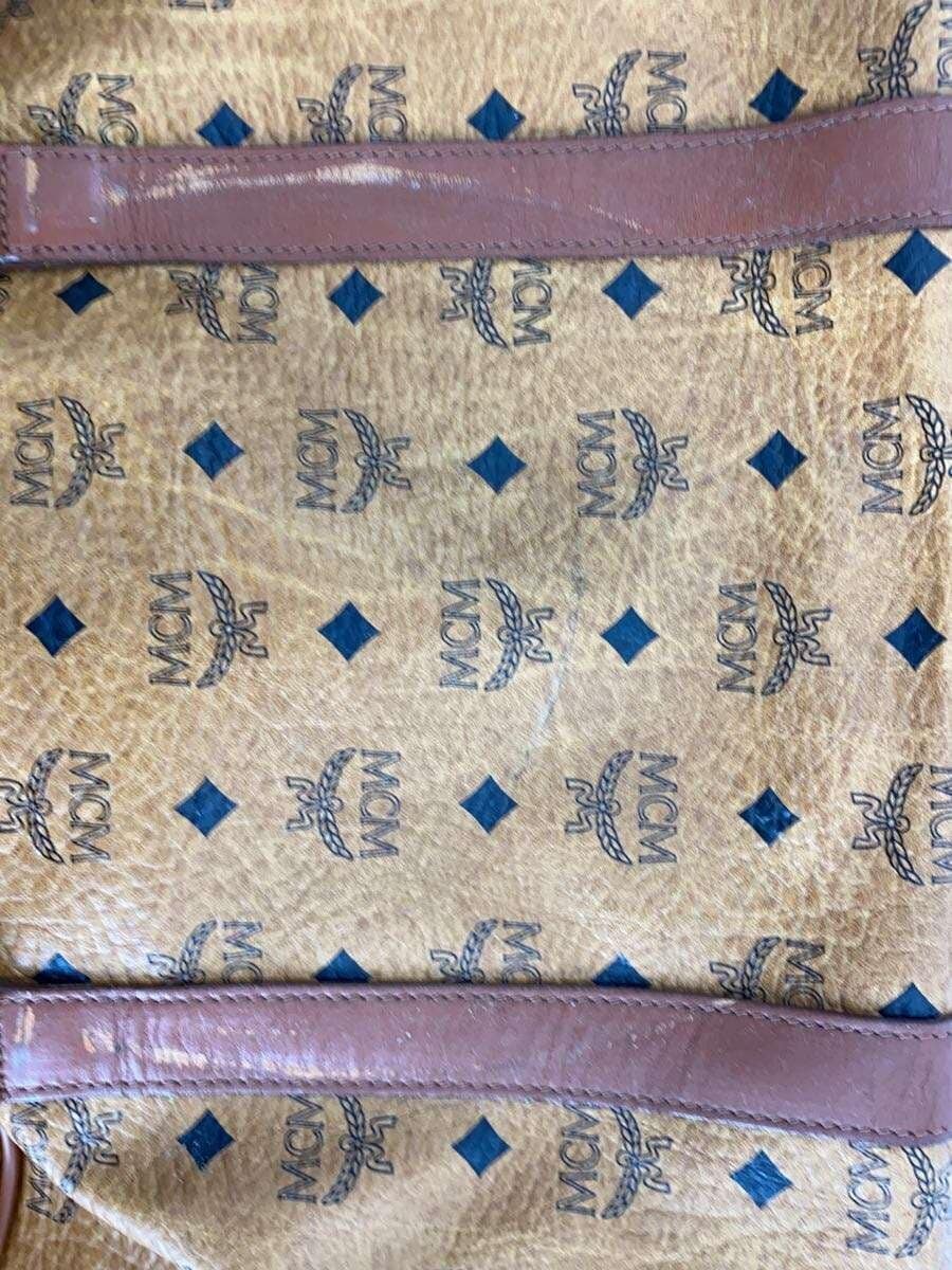 MCM Boston Bag Leather CML All-over Print 3361F Scratches Rust Condition as-is 9