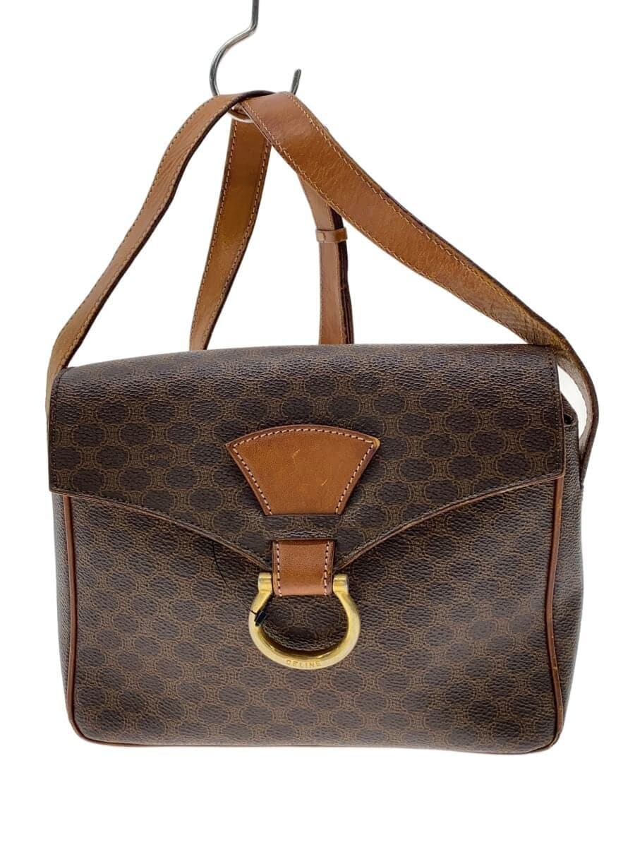 CELINE shoulder bag leather BRW all-over pattern Macadam pattern Gancini