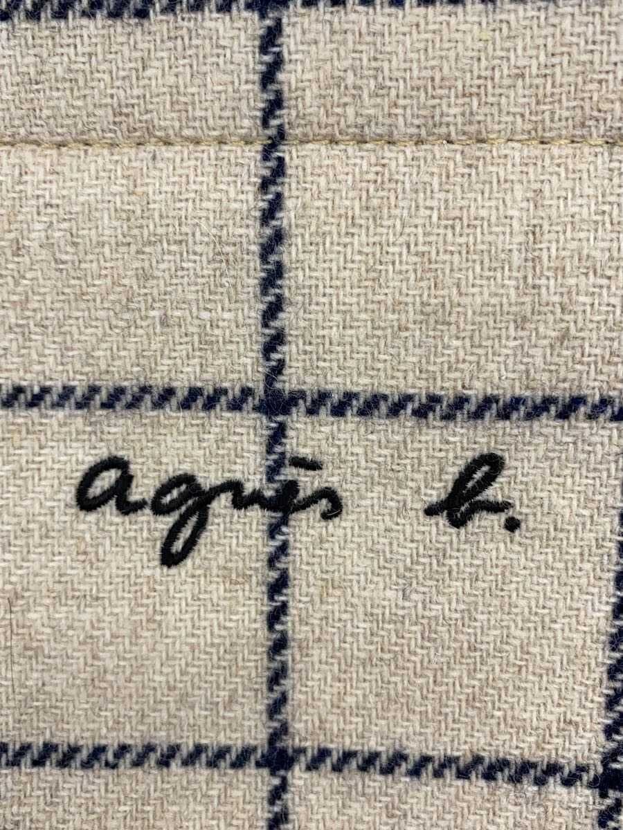 agnes b. Tote Bag Polyester BEG Check RAX04-1 5