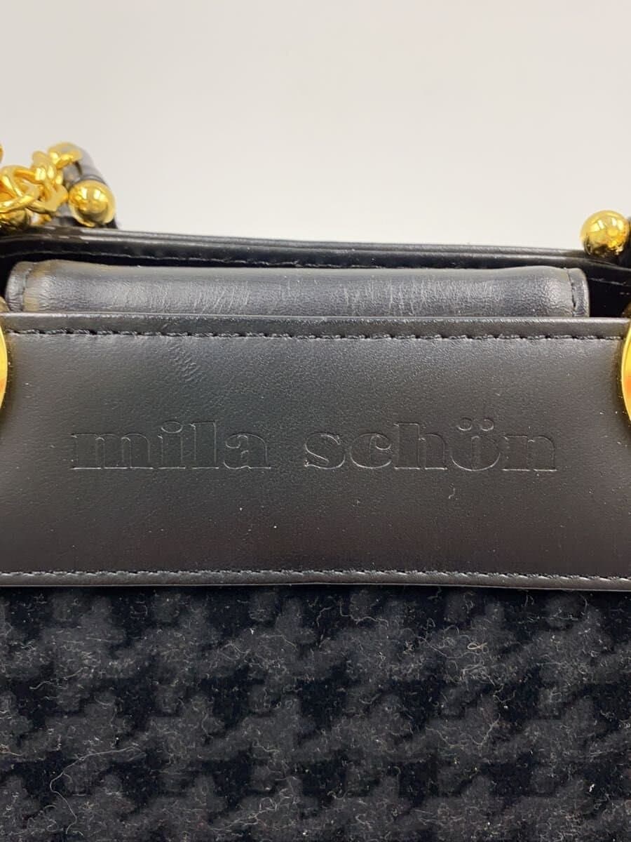 mila schon Handbag Leather BLK Houndstooth 5