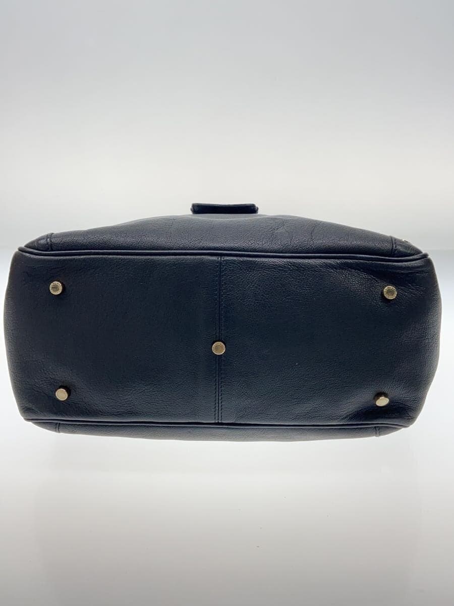 BVLGARI tote bag leather black plain 25943 4