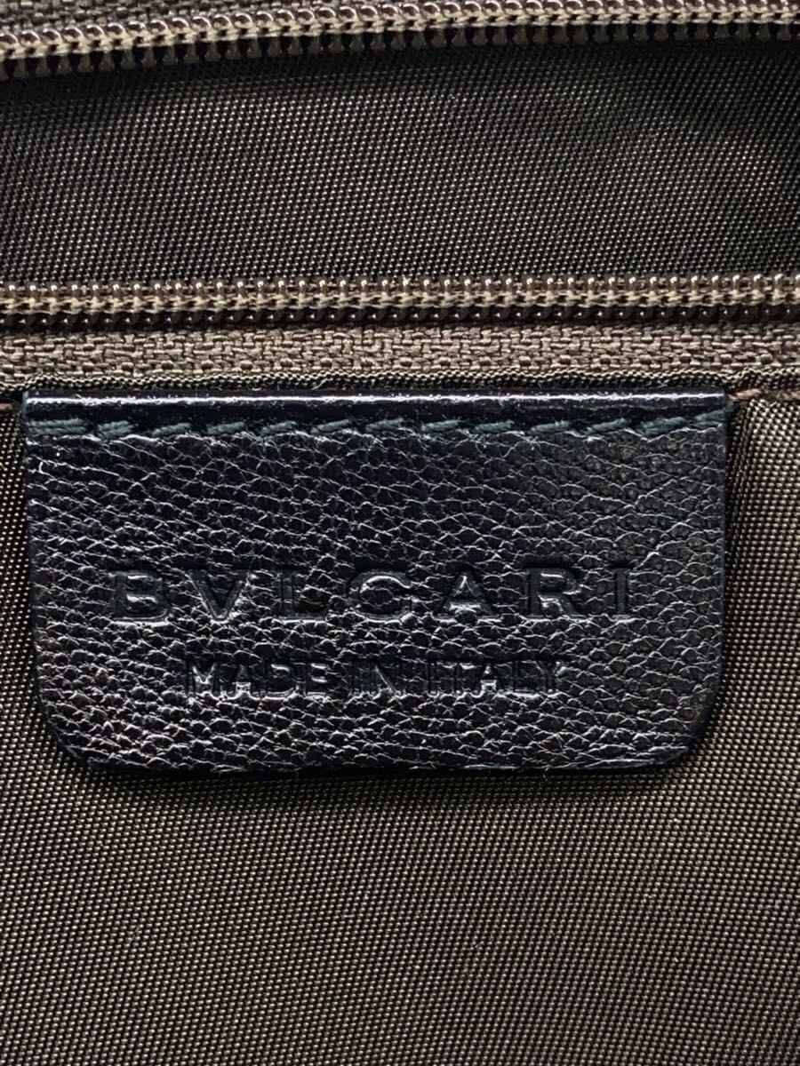 BVLGARI tote bag leather black plain 25943 5