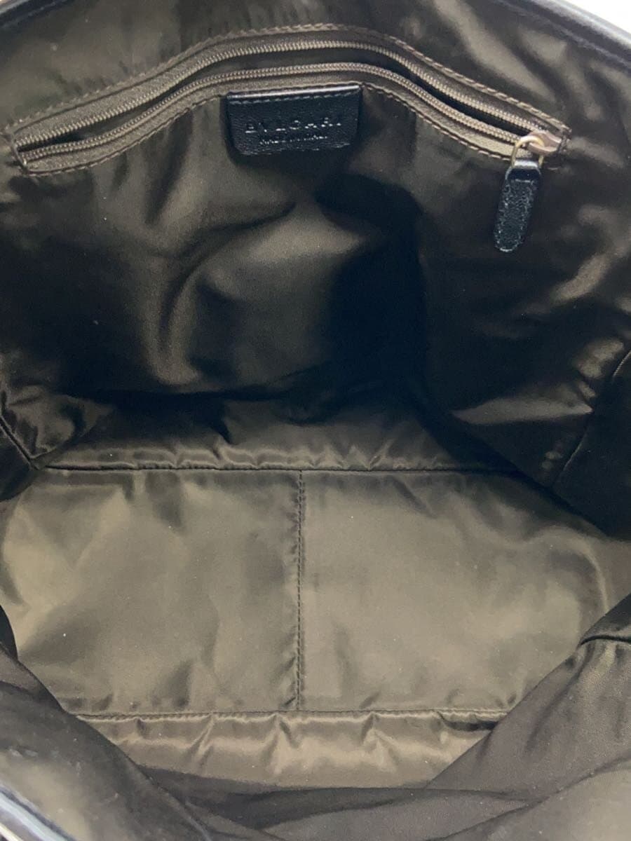 BVLGARI tote bag leather black plain 25943 6