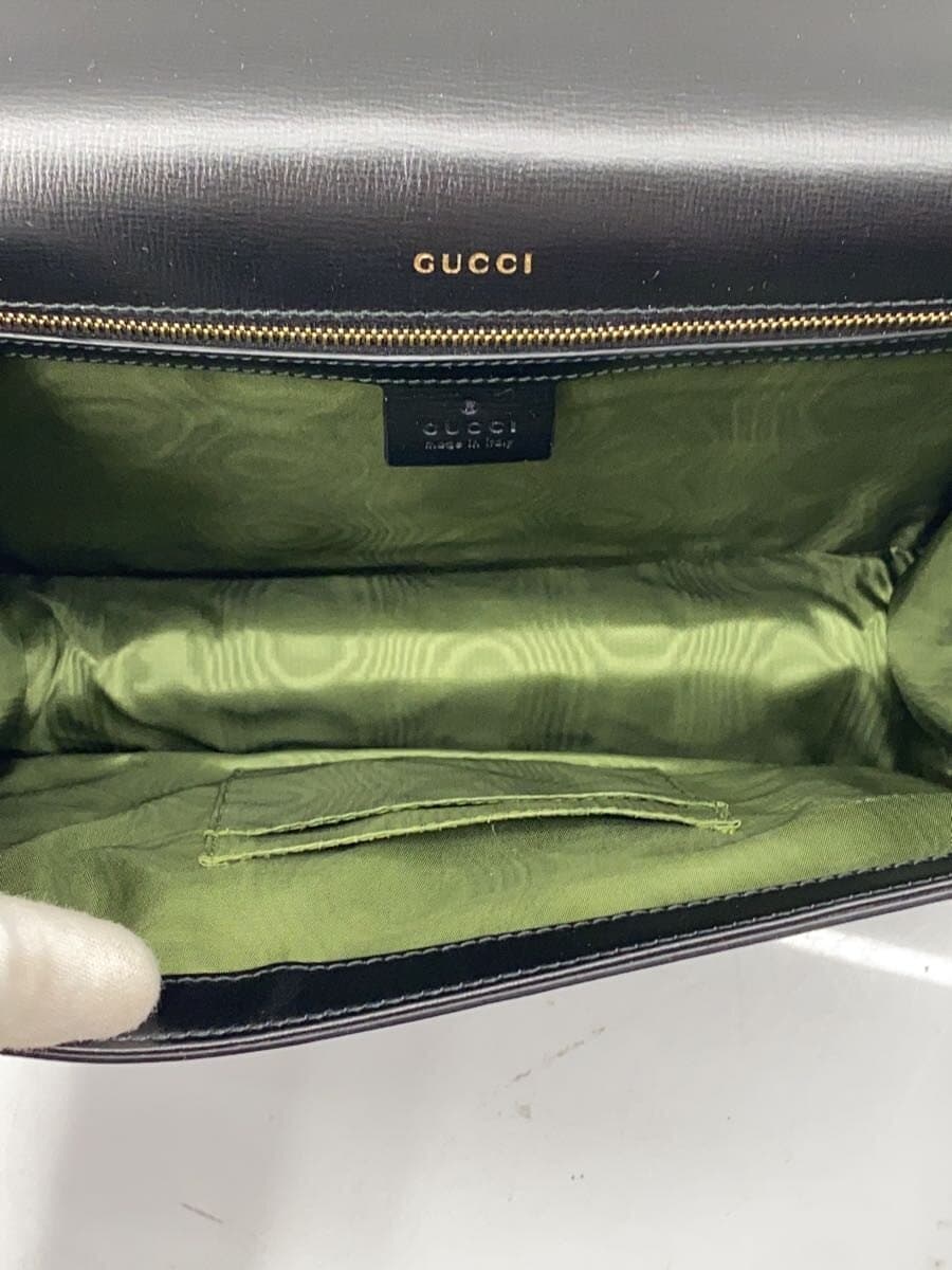 GUCCI Shoulder Bag Leather BLK Solid 6