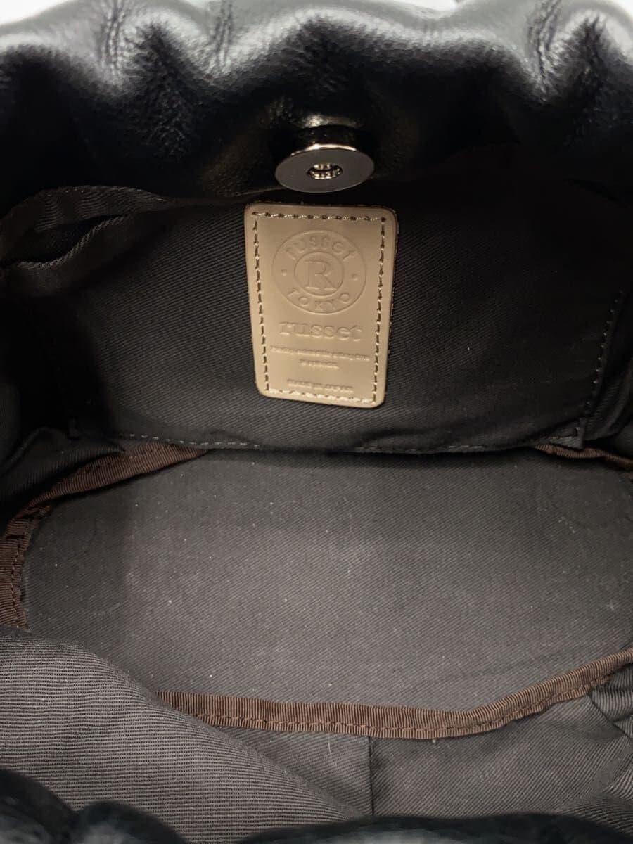 Russet shoulder bag leather black plain 6