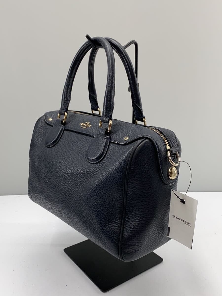 COACH handbag leather navy solid 36677 2