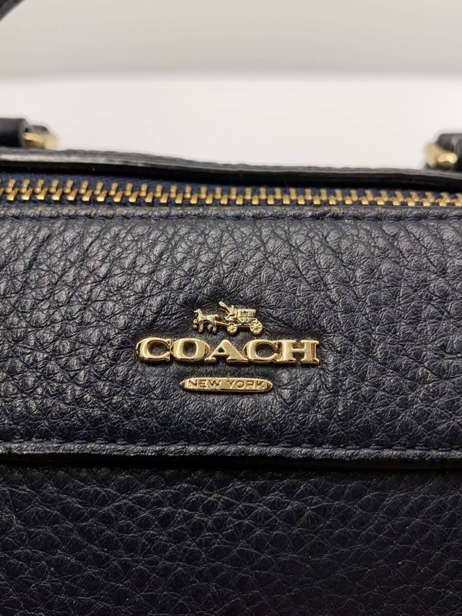 COACH handbag leather navy solid 36677 5