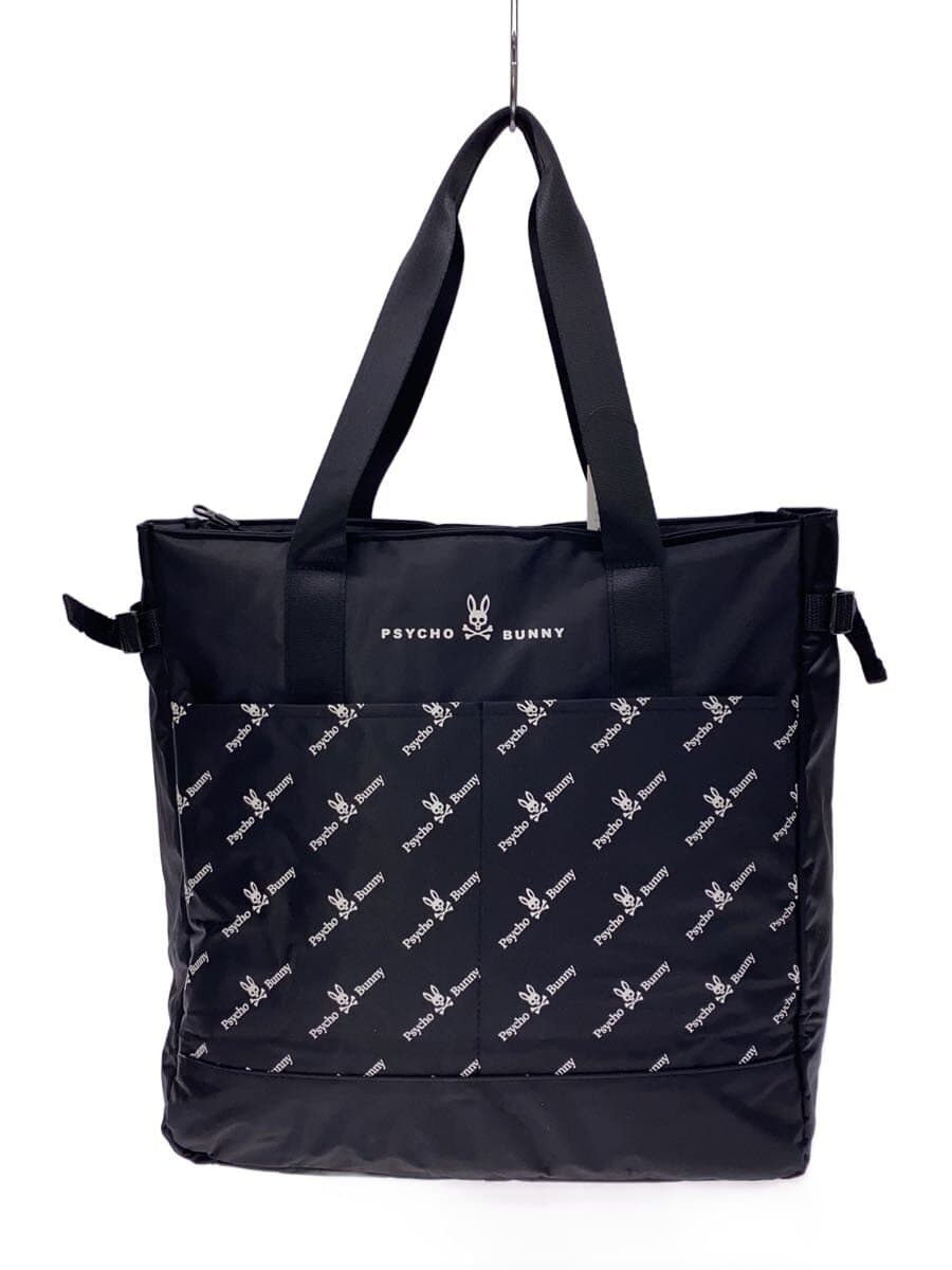 Psycho Bunny Tote Bag BLK All Over Pattern