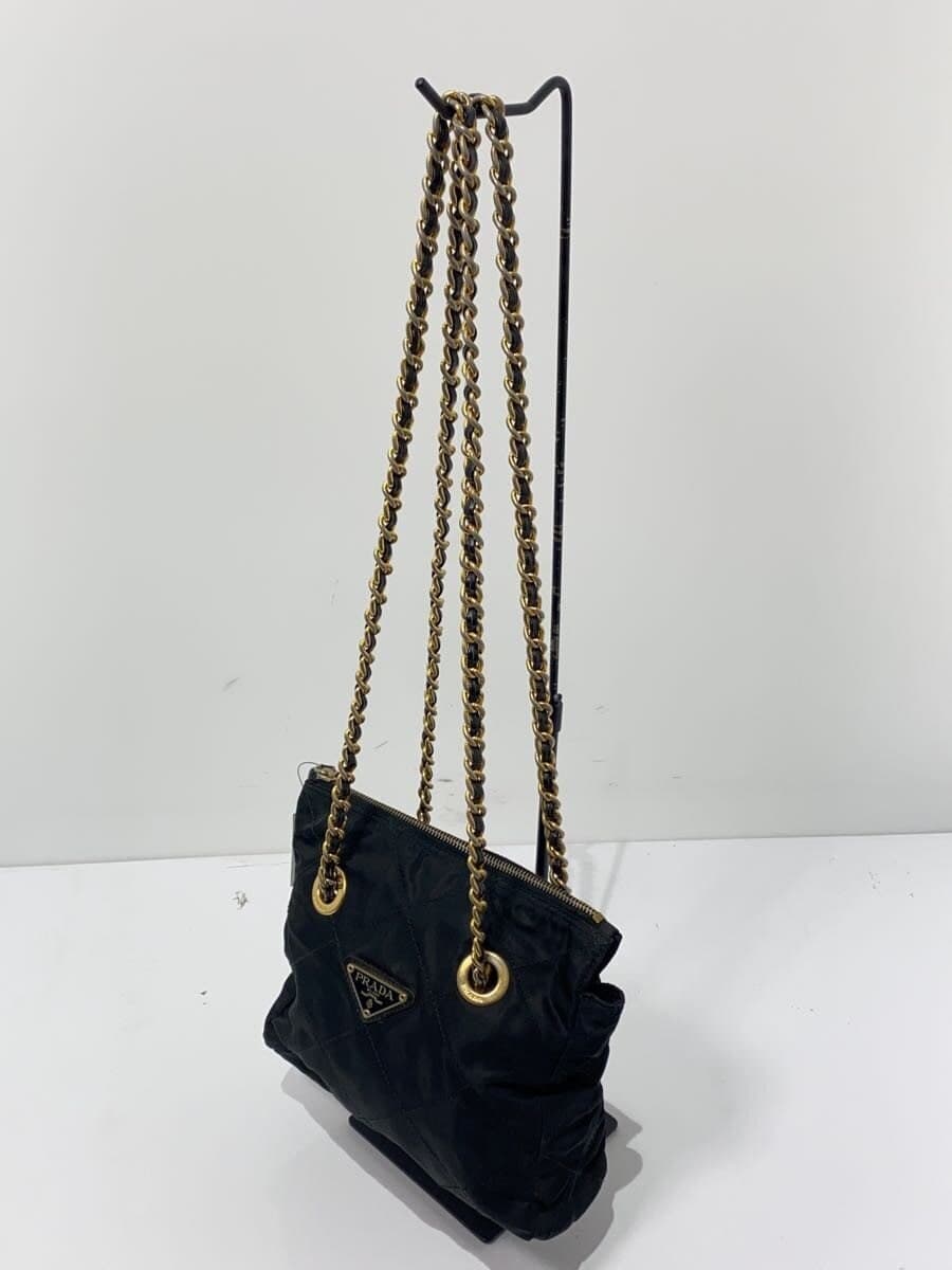 PRADA Quilted Chain Shoulder Bag BLK 2