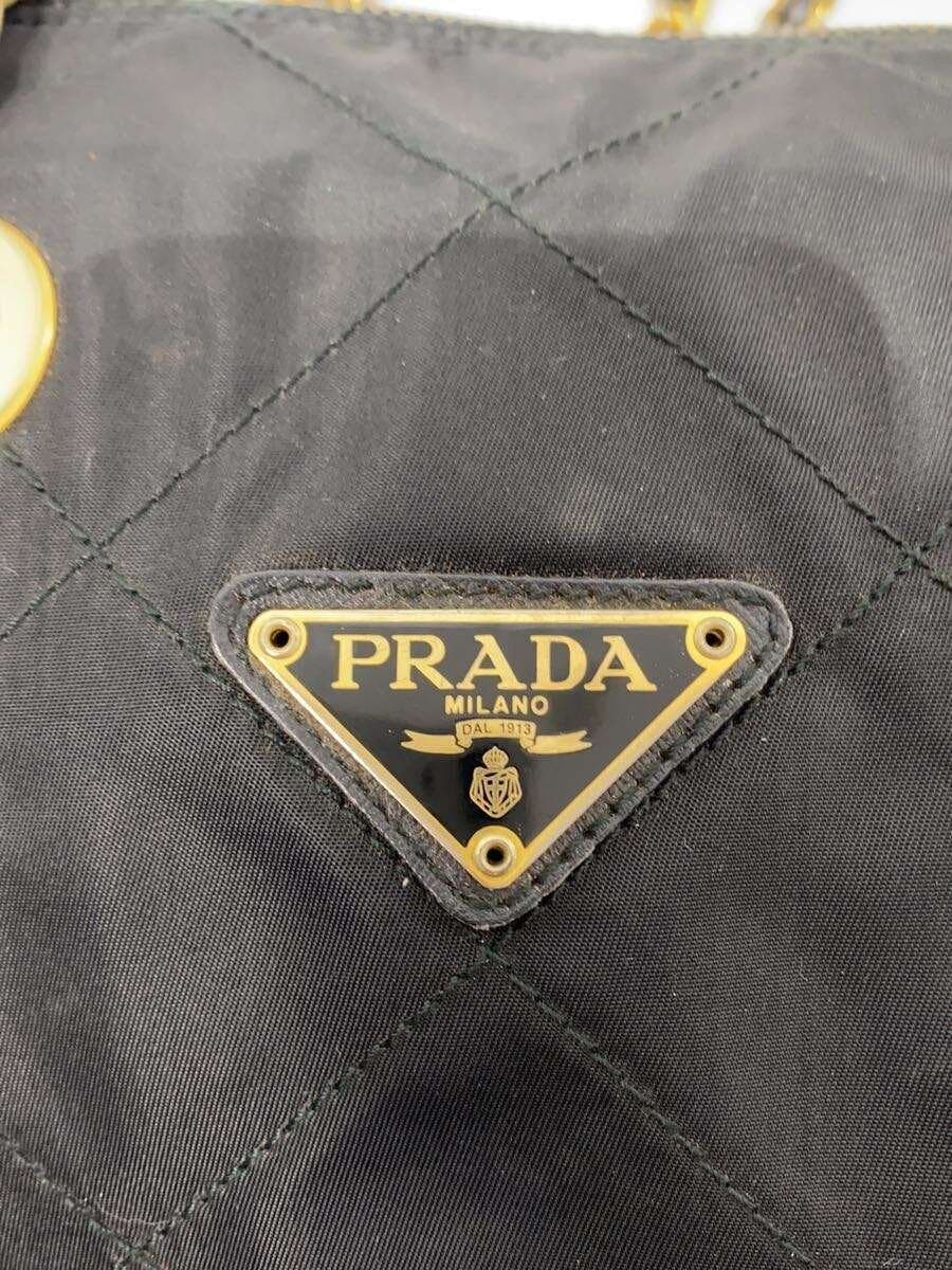 PRADA Quilted Chain Shoulder Bag BLK 5