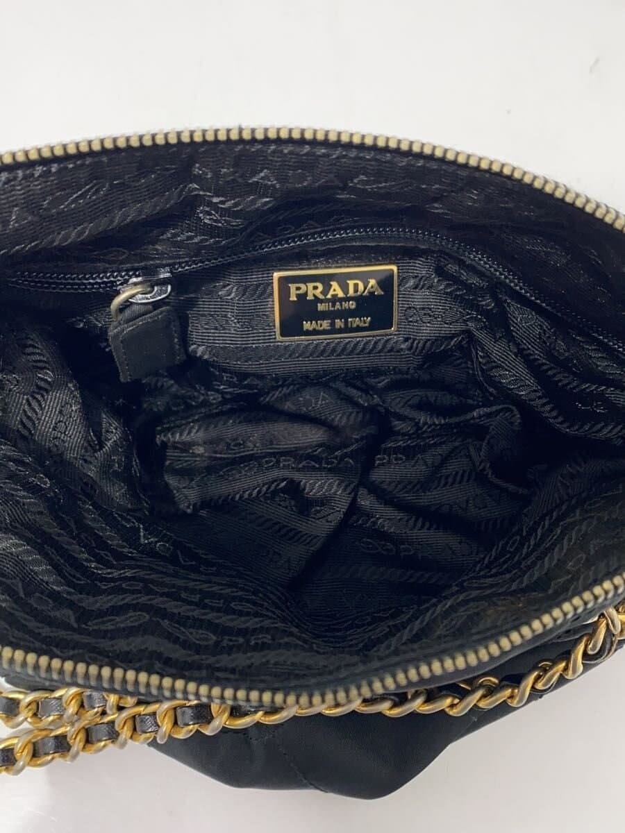 PRADA Quilted Chain Shoulder Bag BLK 6