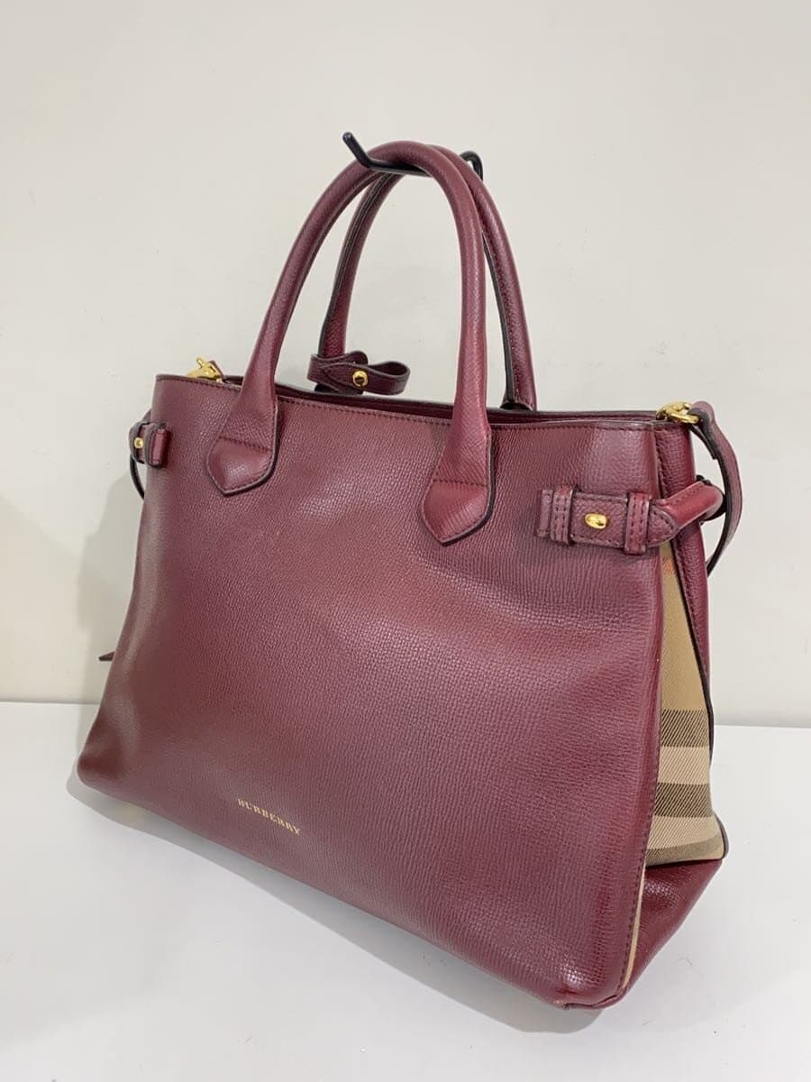 BURBERRY Handbag Tote Bag Shoulder Strap 2-Way Bucket Banner BRD Solid 2