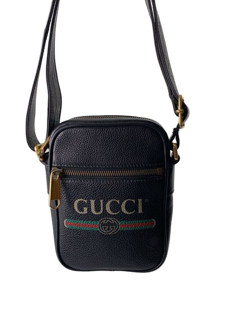 GUCCI Shoulder Bag Leather Black 574803
