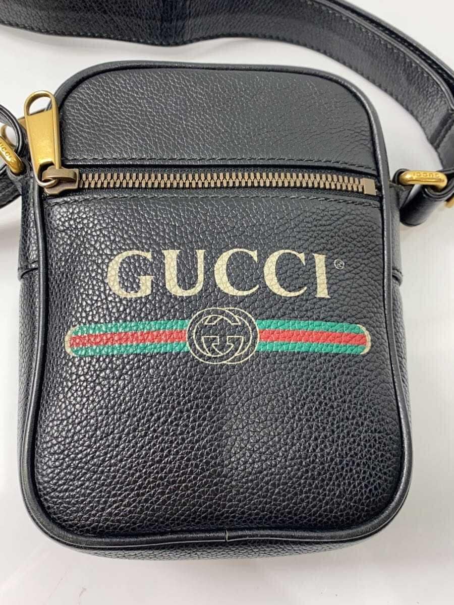 GUCCI Shoulder Bag Leather Black 574803 5