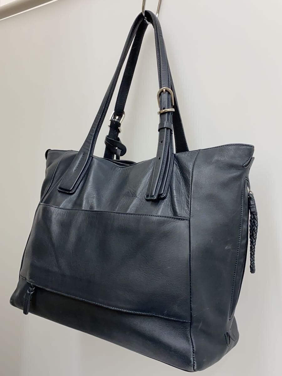 Pid Tote Bag Leather NVY 2