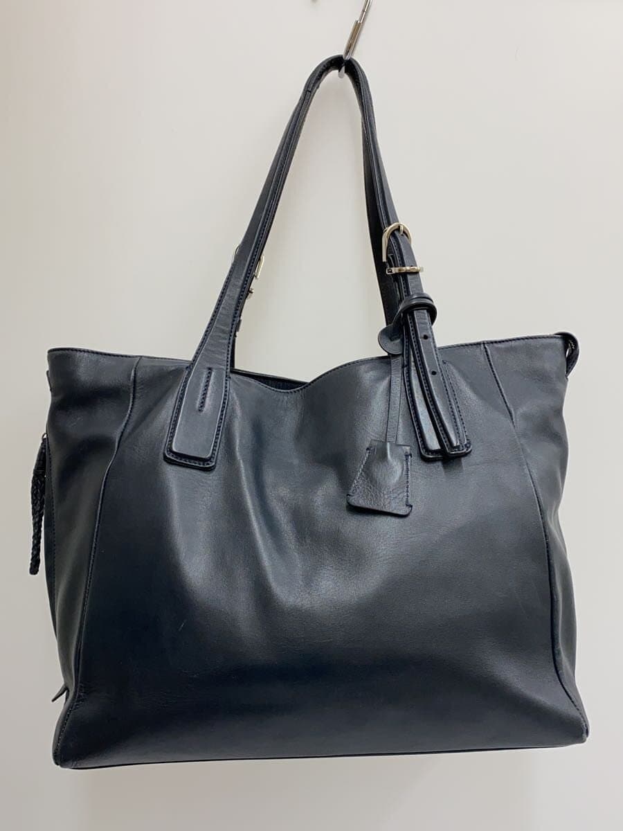 Pid Tote Bag Leather NVY 3