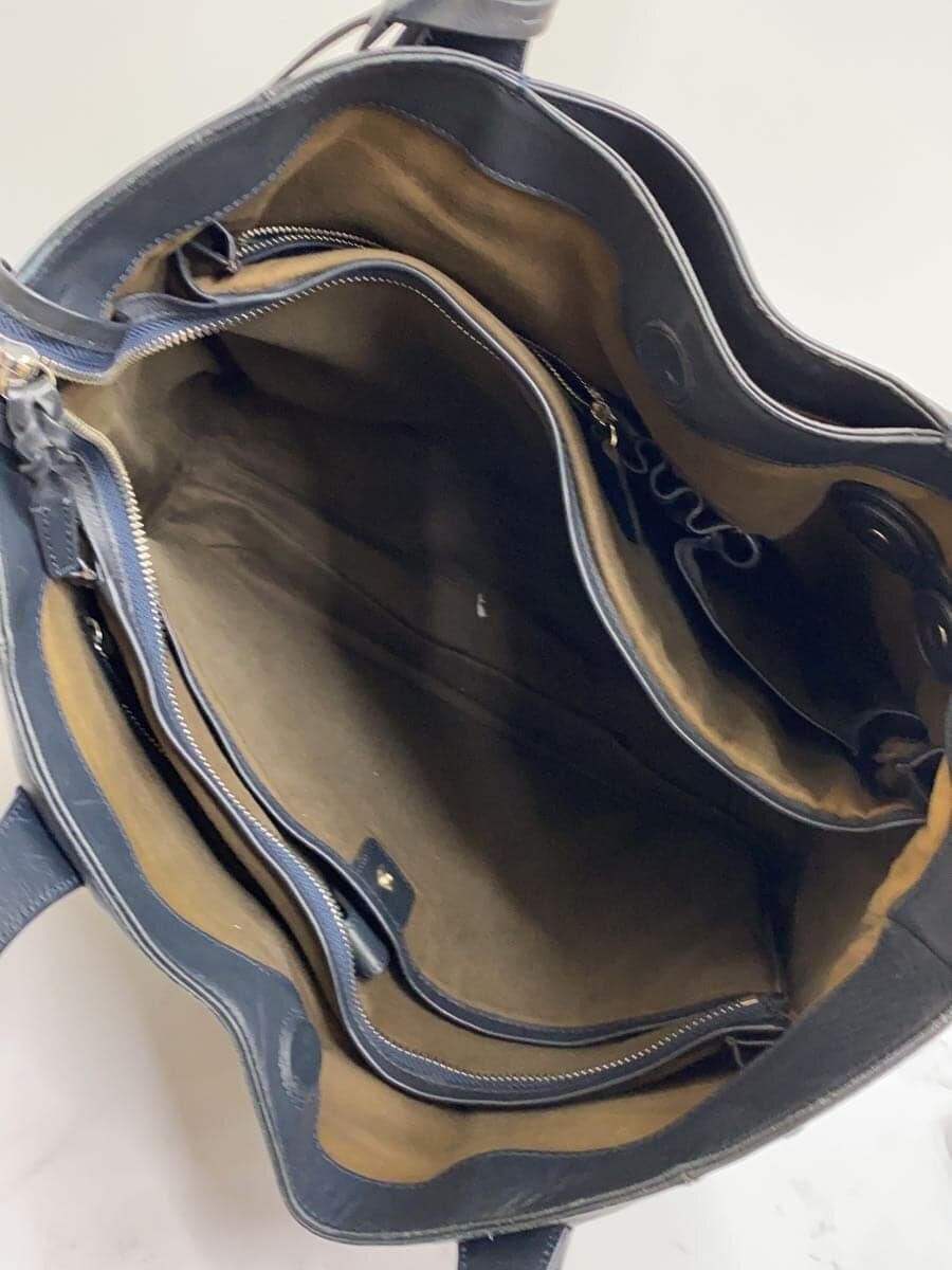 Pid Tote Bag Leather NVY 6