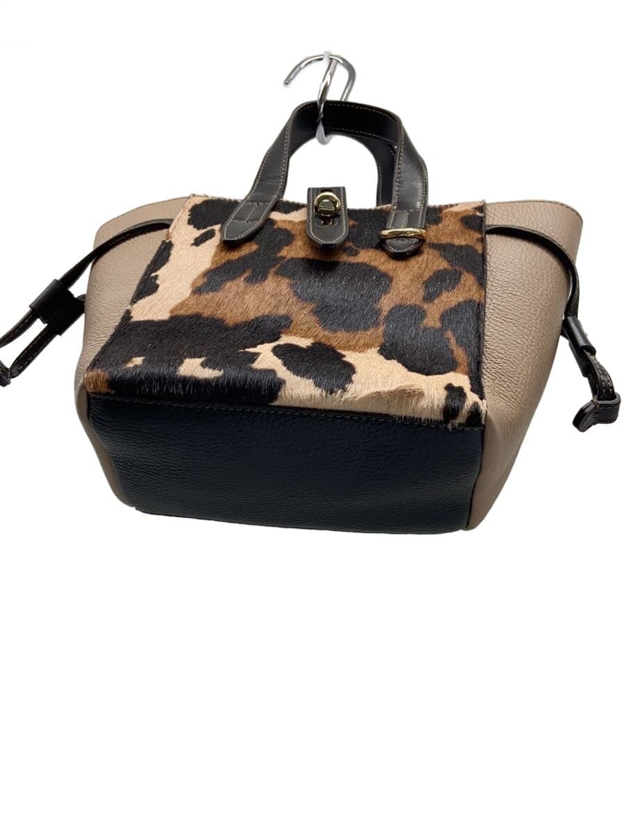 FURLA Handbag Leather Camel All Over Pattern 4