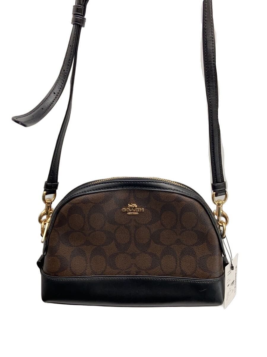 COACH Shoulder Bag Brown All Over Pattern